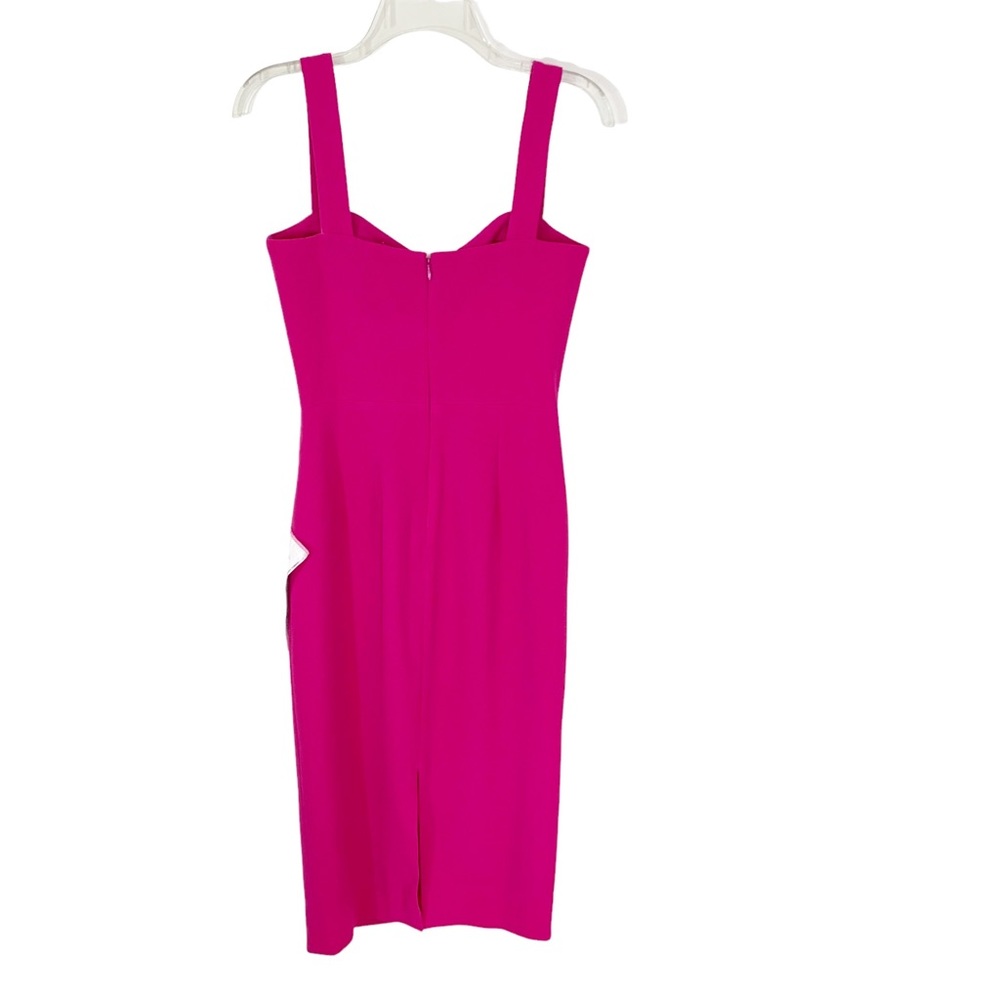 Dress the Population Nicole Sweetheart Neck Midi Dress Fuchsia Pink S NWT - Picture 3 of 11